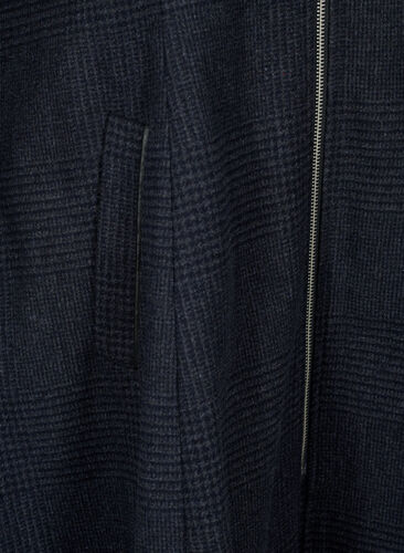 Karierter Mantel mit Wolle, Dark Grey Melange, Packshot image number 3