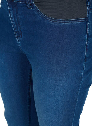 Super slim Amy Jeans mit Gummizug in der Taille, Dark blue denim, Packshot image number 2