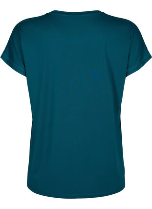 Trainingsshirt mit kurzen Ärmeln und Print, Deep Teal/Pacific, Packshot image number 1