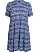 Gemustertes Kleid mit Einsätzen, Blau, Packshot image number 0