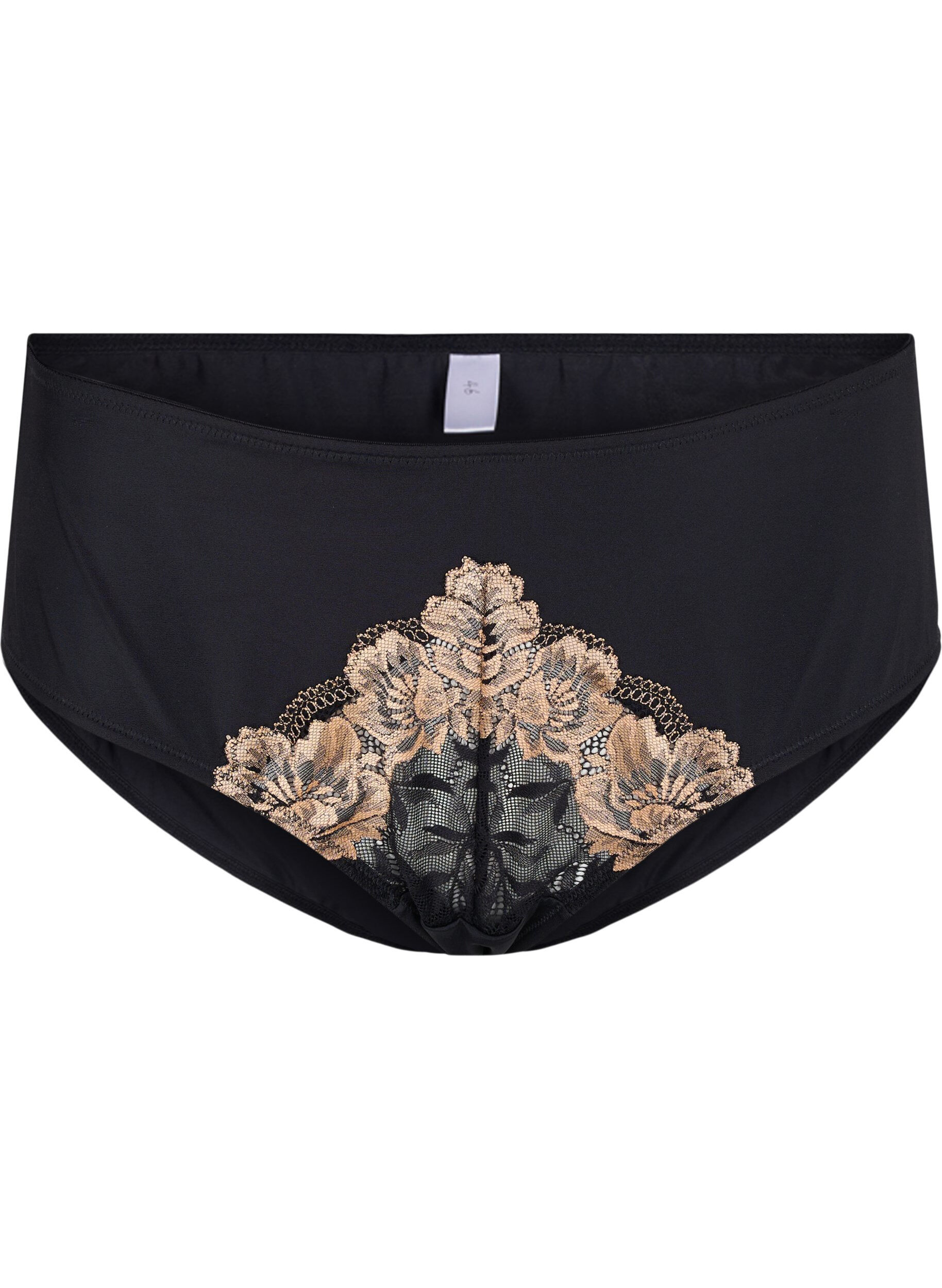 Zizzi Tai Panty mit Spitze, Black, Packshot image number 0