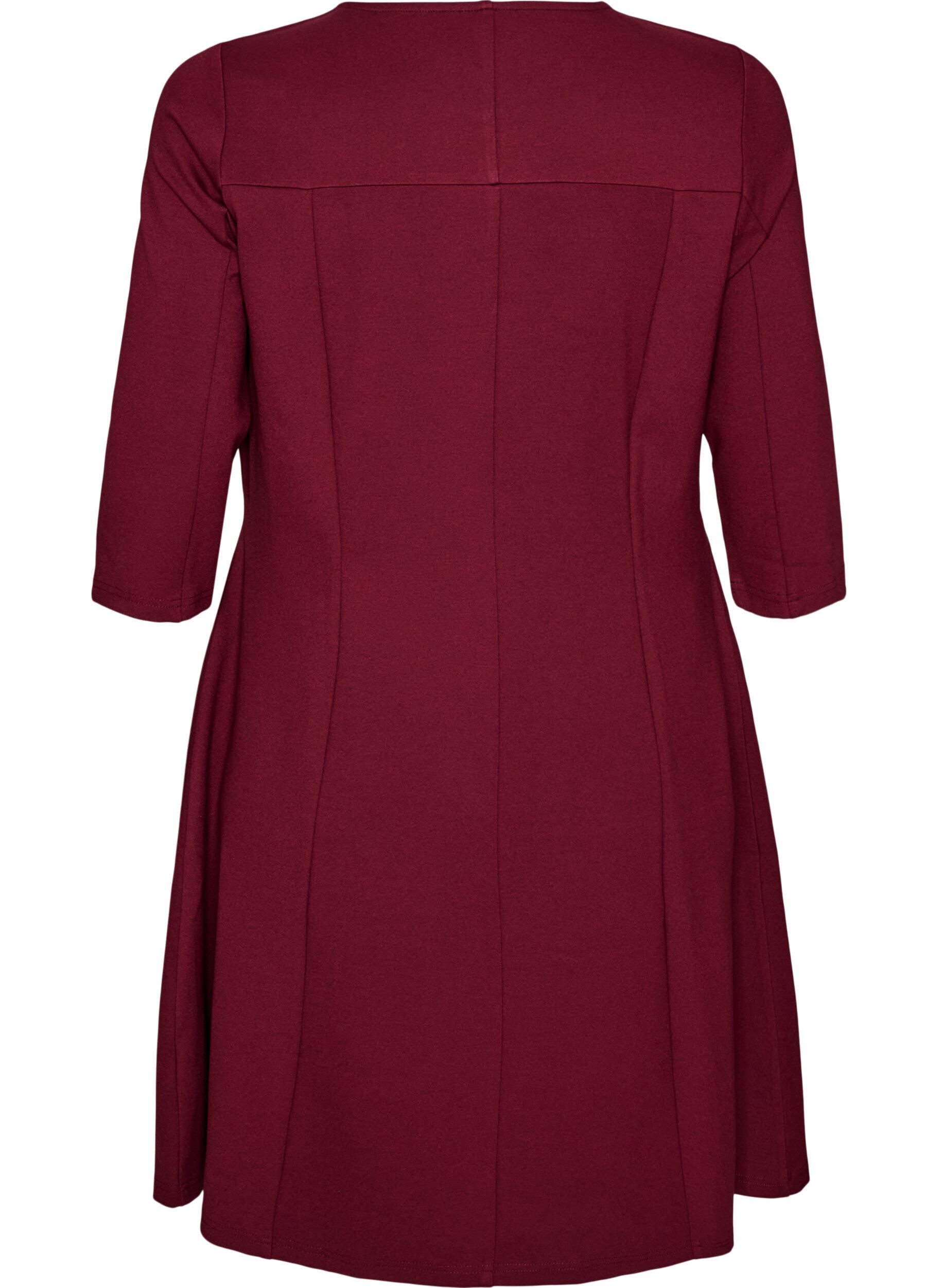 ZizziA-f&ouml;rmiges Kleid mit 3/4-&Auml;rmeln, Rot, Packshot image number 1