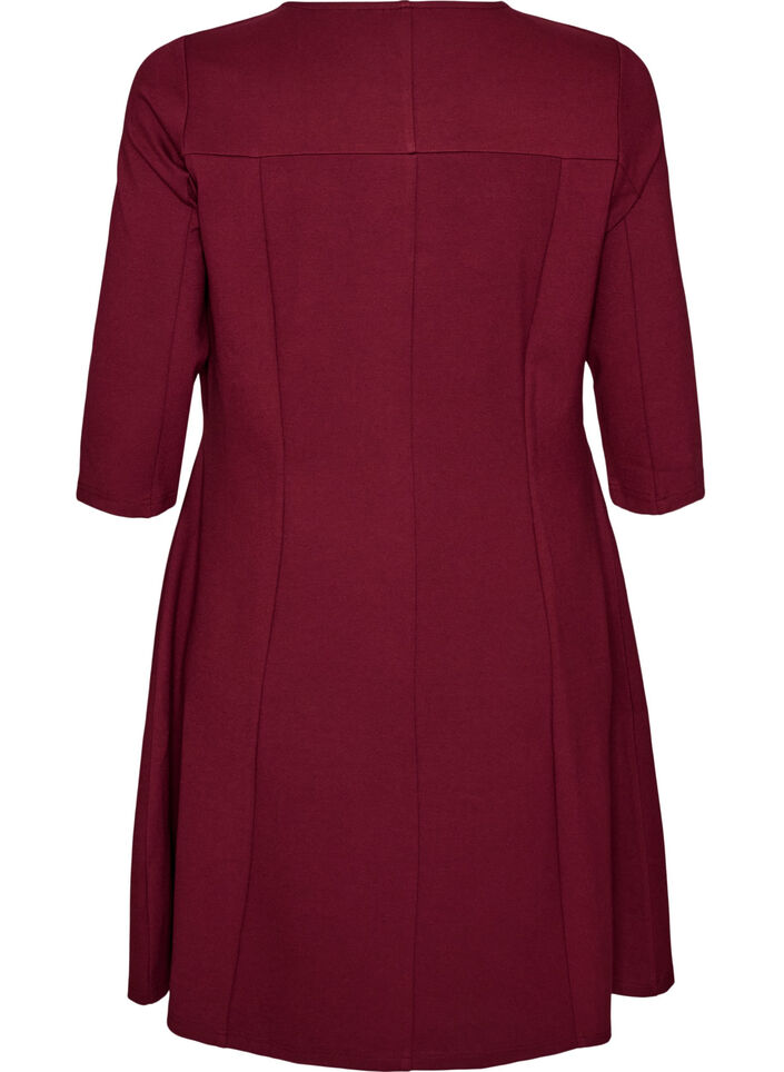 A-f&ouml;rmiges Kleid mit 3/4-&Auml;rmeln, Rot, Packshot image number 1