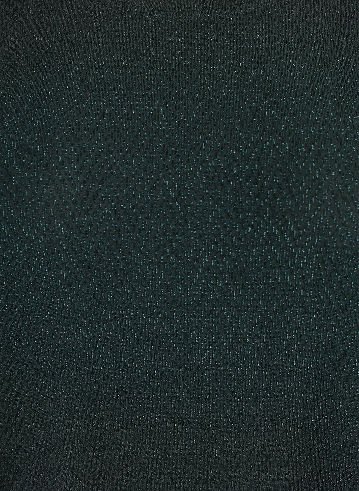Bluse mit Fischgrätmuster und Glitzerfaden, Grün, Packshot image number 2