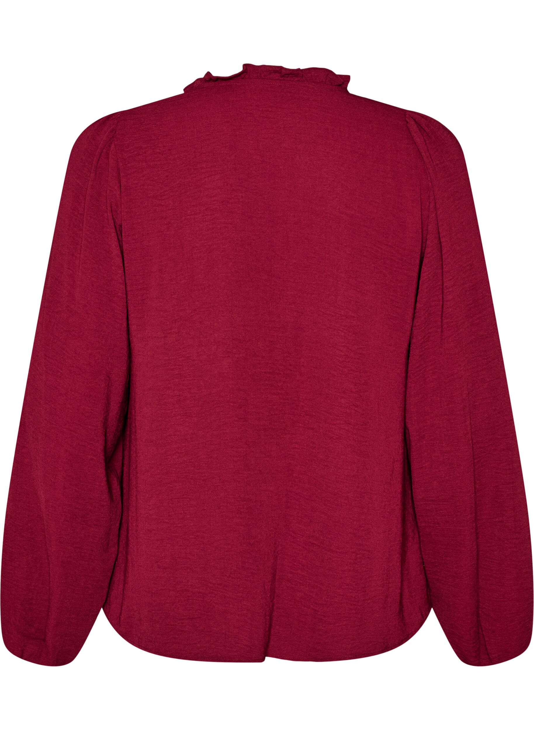 ZizziBluse mit V-Ausschnitt und H&auml;kelband, Rot, Packshot image number 1