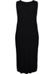 &Auml;rmelloses geripptes Kleid aus Viskose, Schwarz, Packshot image number 1
