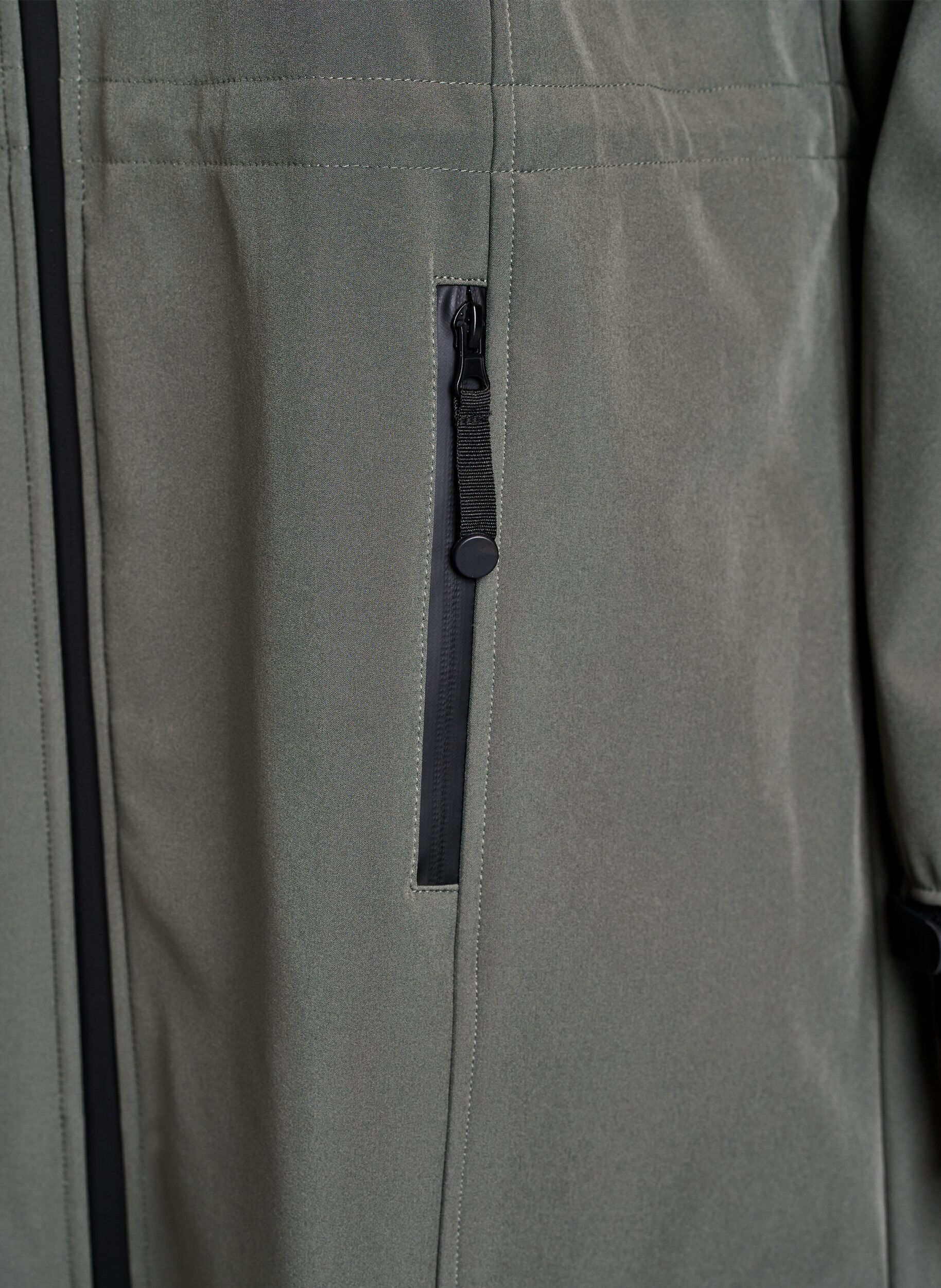 ZizziSoftshelljacke mit abnehmbarer Kapuze, Grau, Packshot image number 3
