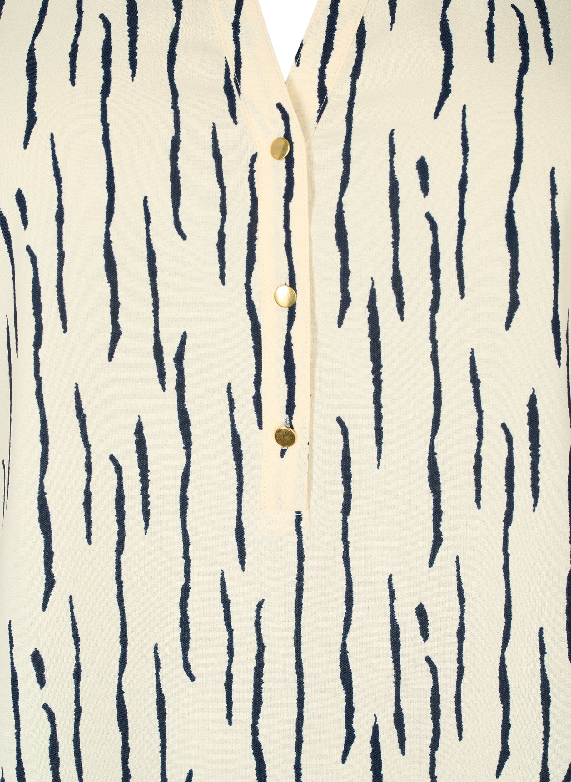 Zizzi Bluse mit 3/4 &Auml;rmeln und Druck, Off White Stripe, Packshot image number 2