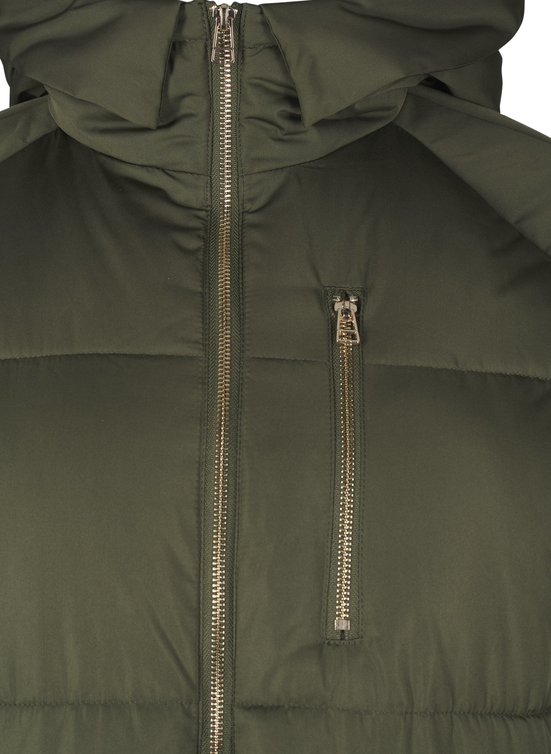 Zizzi Pufferjacke mit Kapuze, Gr&uuml;n, Packshot image number 2