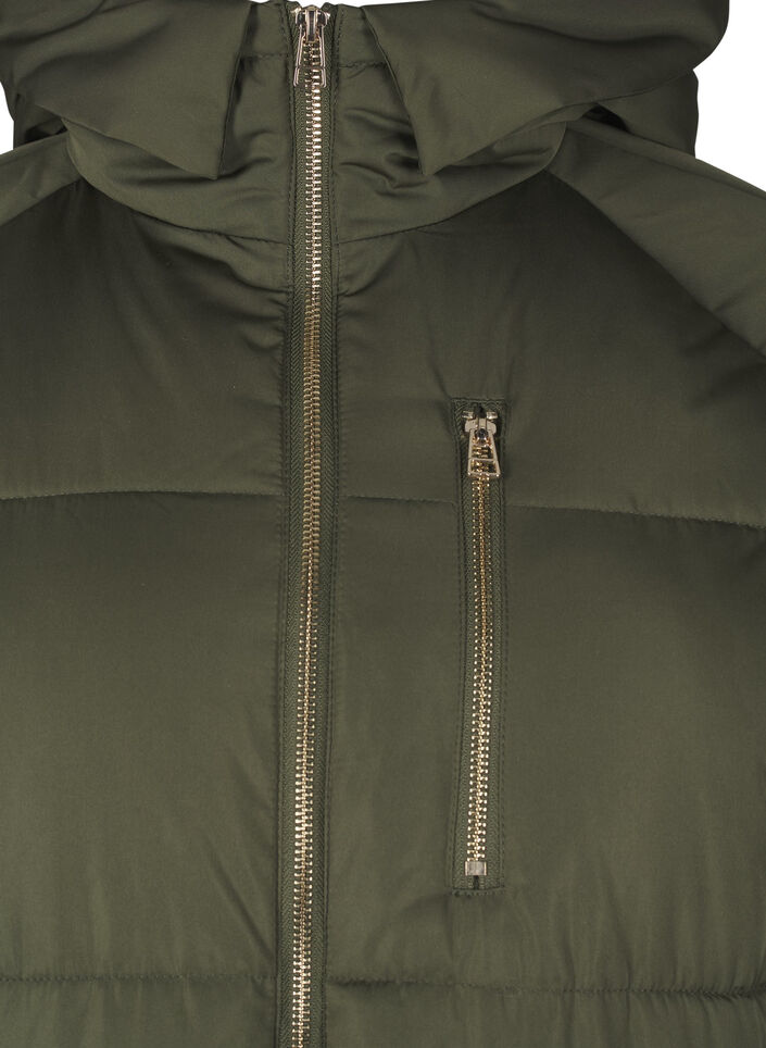 Pufferjacke mit Kapuze, Grün, Packshot image number 2