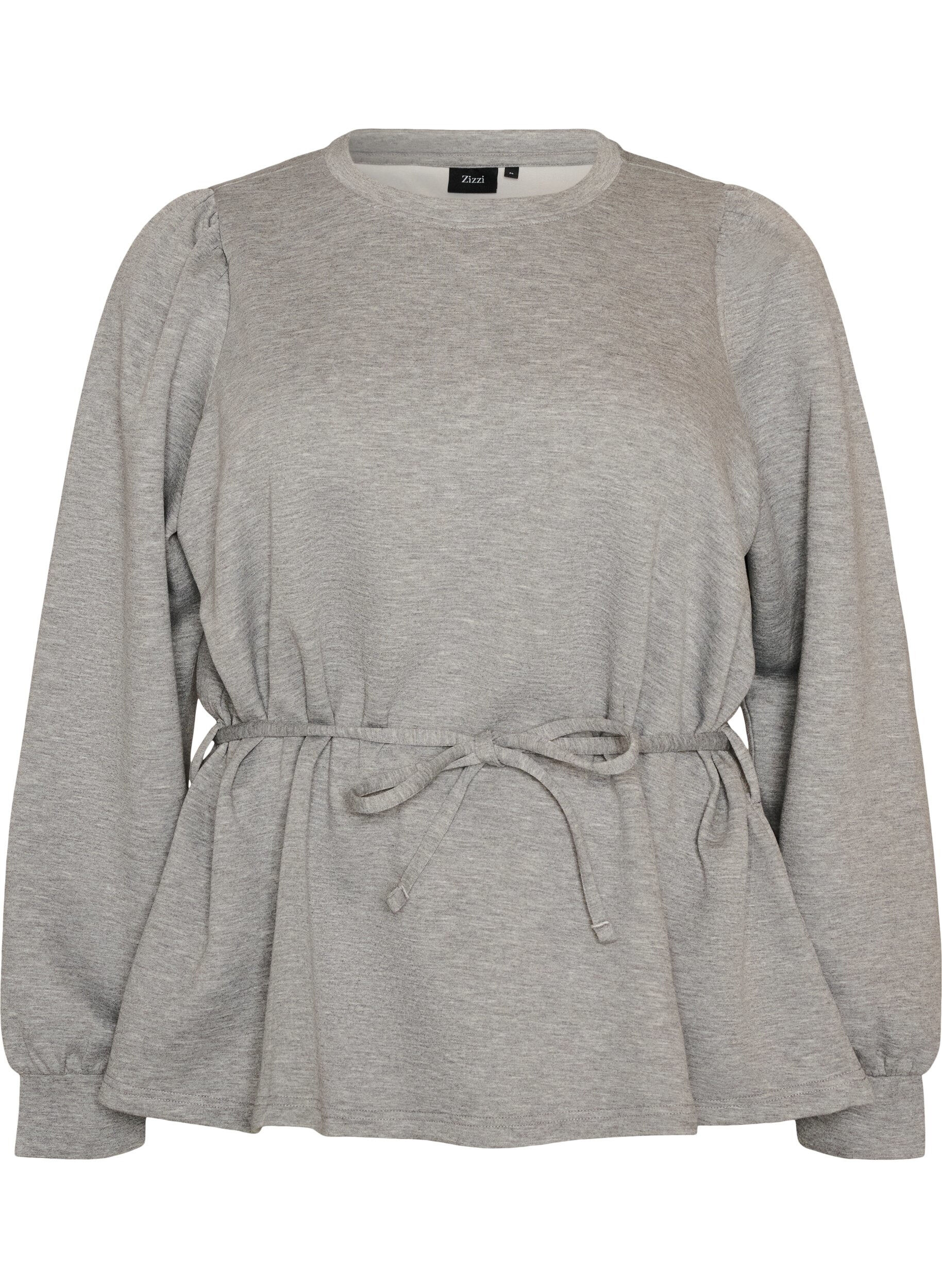 Bluse mit Bindeband und Puff&auml;rmeln