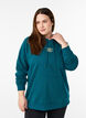 Hoodie mit gesticktem Frontmotiv, Gr&uuml;n, Model image number 0