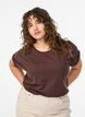 Kurz&auml;rmeliges T-Shirt aus Baumwollmischgewebe, Braun, Model image number 0