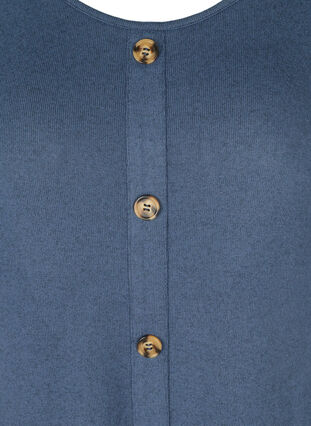 Bluse mit Knöpfen und 3/4-Ärmeln, V.Indigo Melange, Packshot image number 2