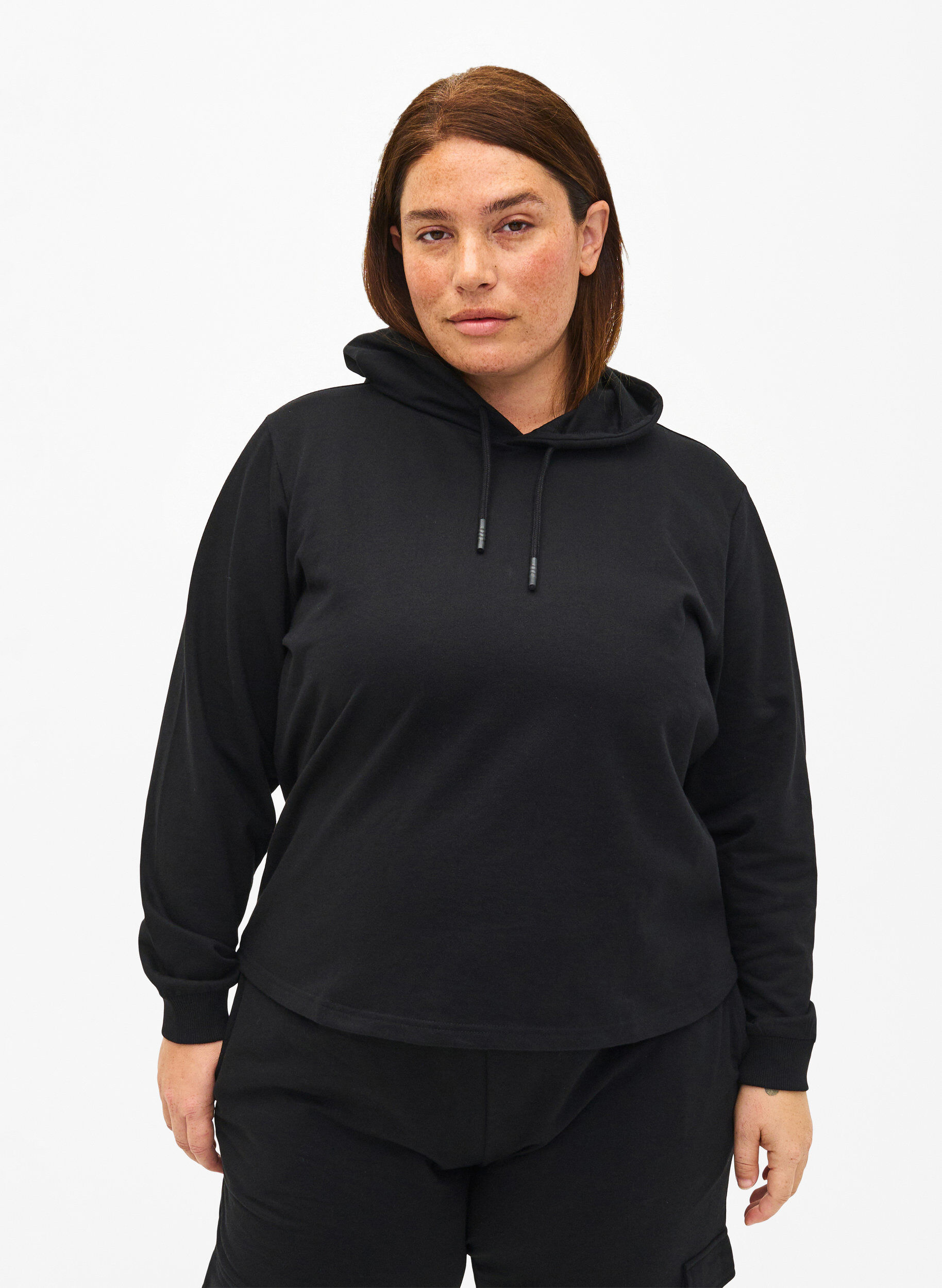 Zizzi Sweatshirt-Hoodie, Black, Model image number 0