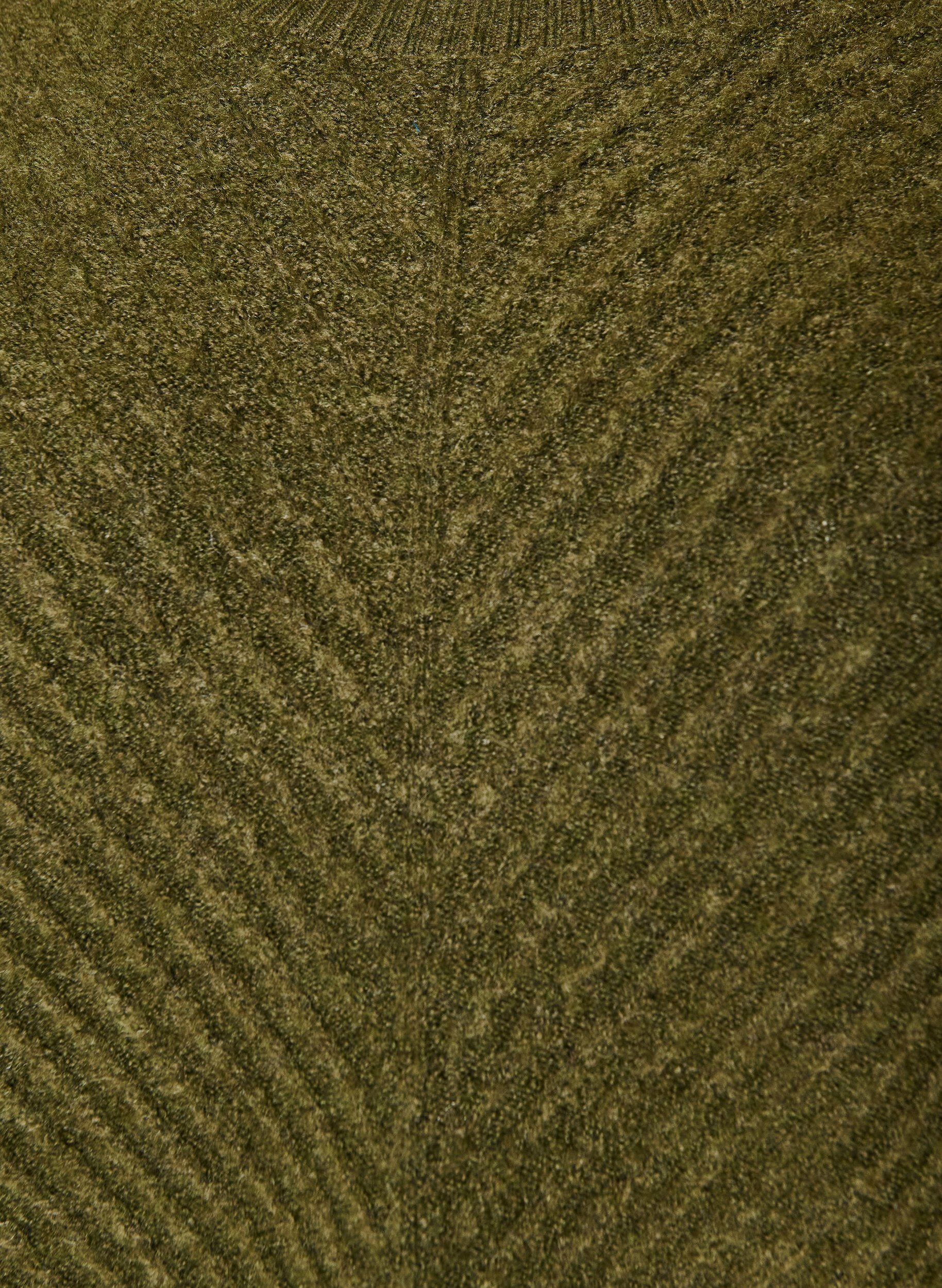 ZizziKurzes Strickkleid mit V-f&ouml;rmigem Strukturmuster, Gr&uuml;n, Packshot image number 2