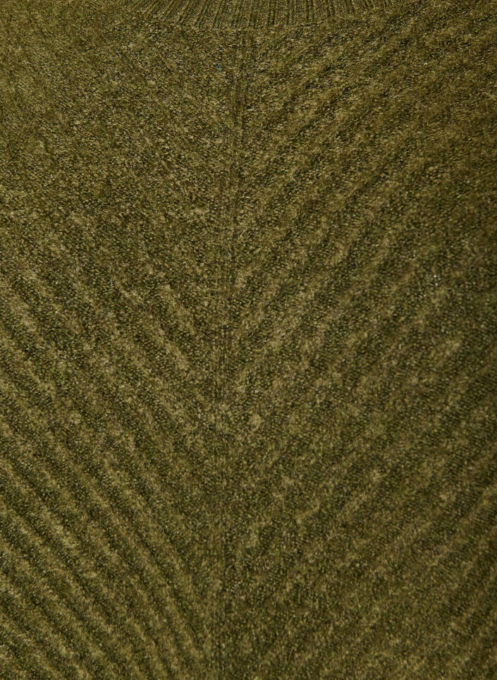 Kurzes Strickkleid mit V-f&ouml;rmigem Strukturmuster, Gr&uuml;n, Packshot image number 2
