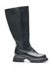 Hoher Stiefel mit Rei&szlig;verschluss und elastischen Eins&auml;tzen, Schwarz, Packshot image number 0