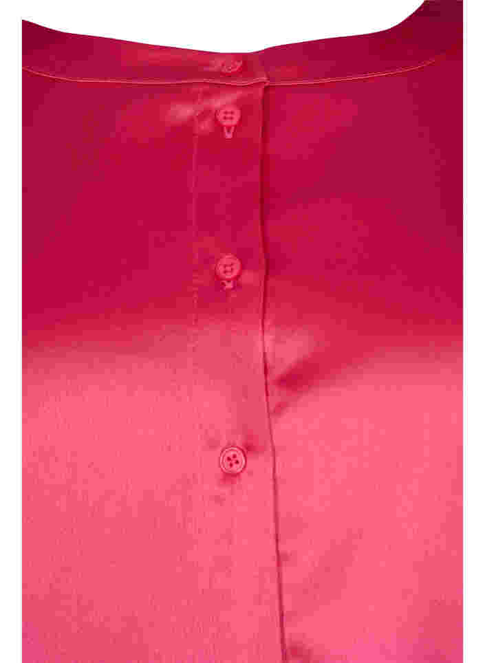 Langes glänzendes Hemd mit Einschnitt, Pink Flambé, Packshot image number 2