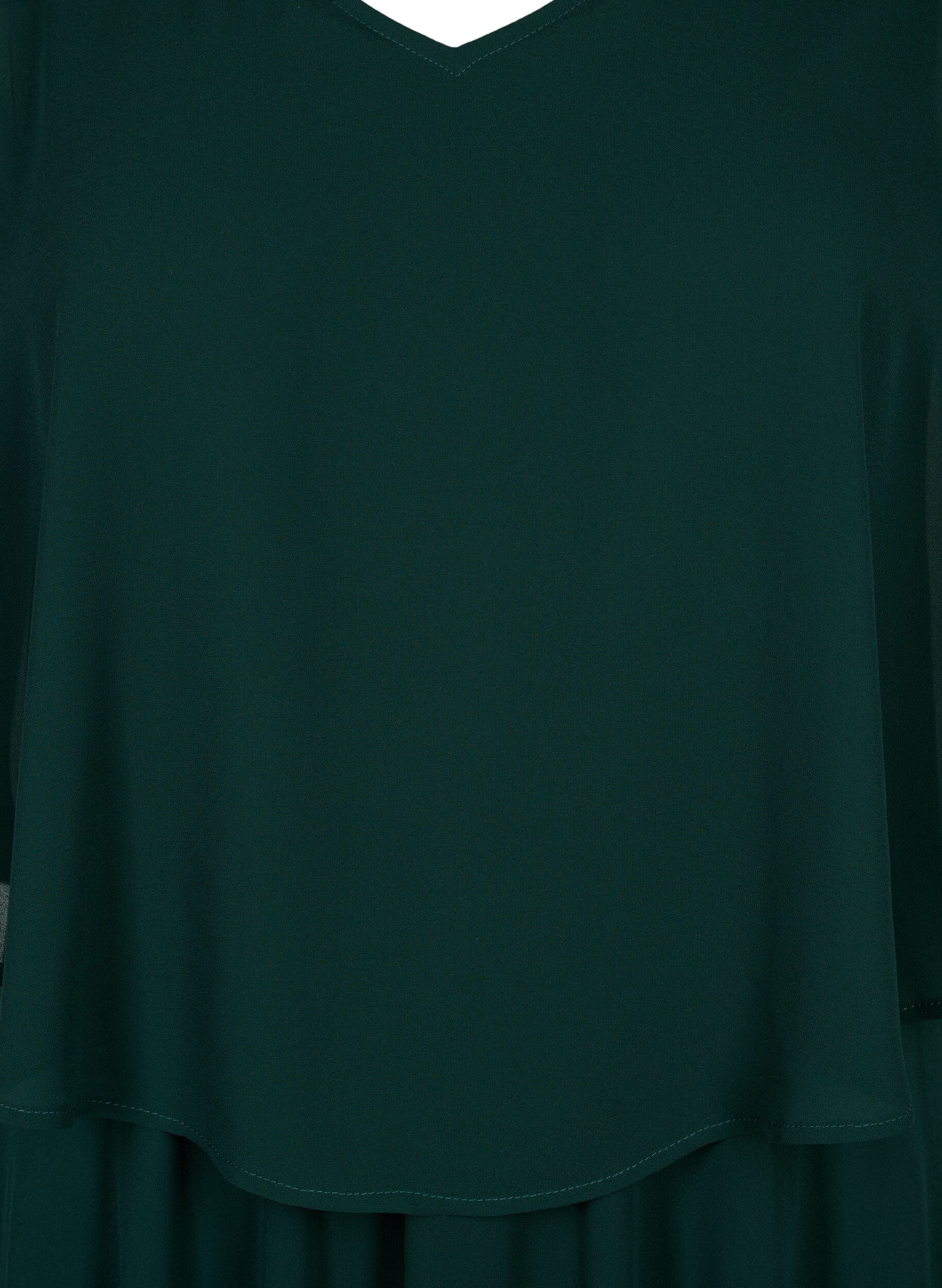 Zizzi A-Linie Maxikleid mit kurzen &Auml;rmeln, Scarab, Packshot image number 2