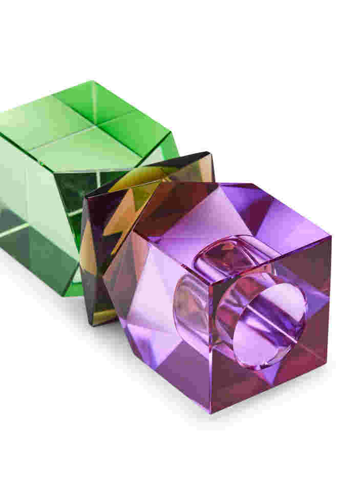 Kerzenleuchter aus Kristallglas, Violet/Mint Comb, Packshot image number 1