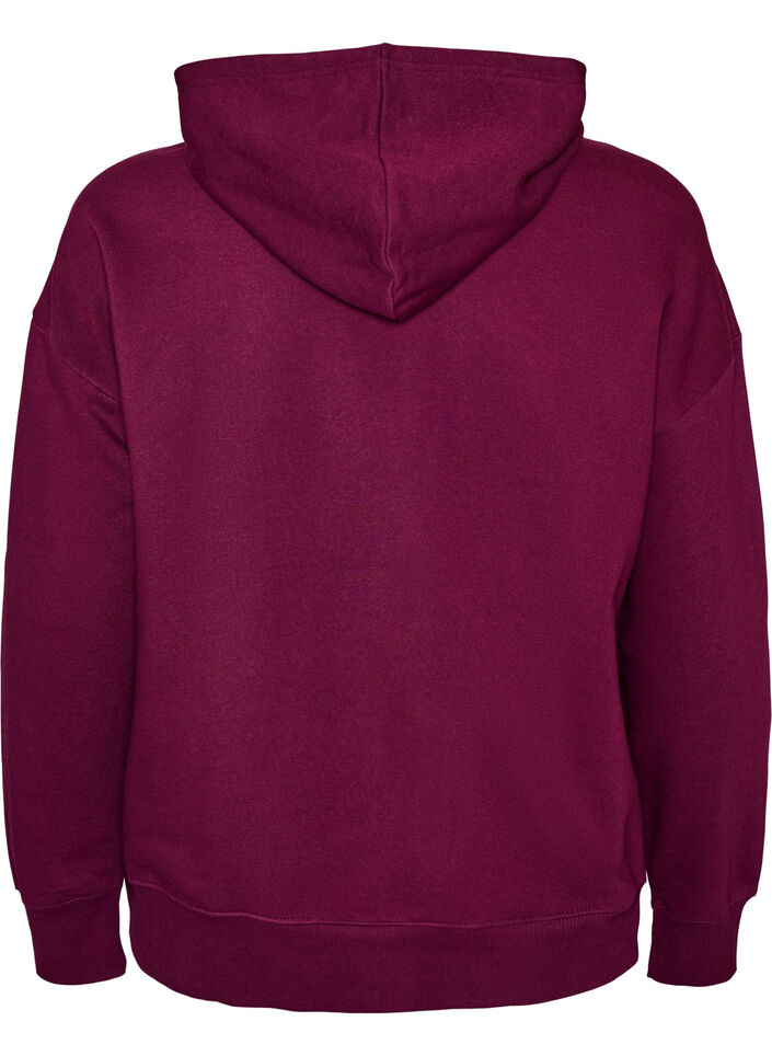 Hoodie mit Brustaufdruck, Lila, Packshot image number 1
