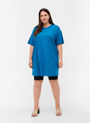 Langes kurzarm T-Shirt aus Baumwolle, Fjord Blue, Model image number 2