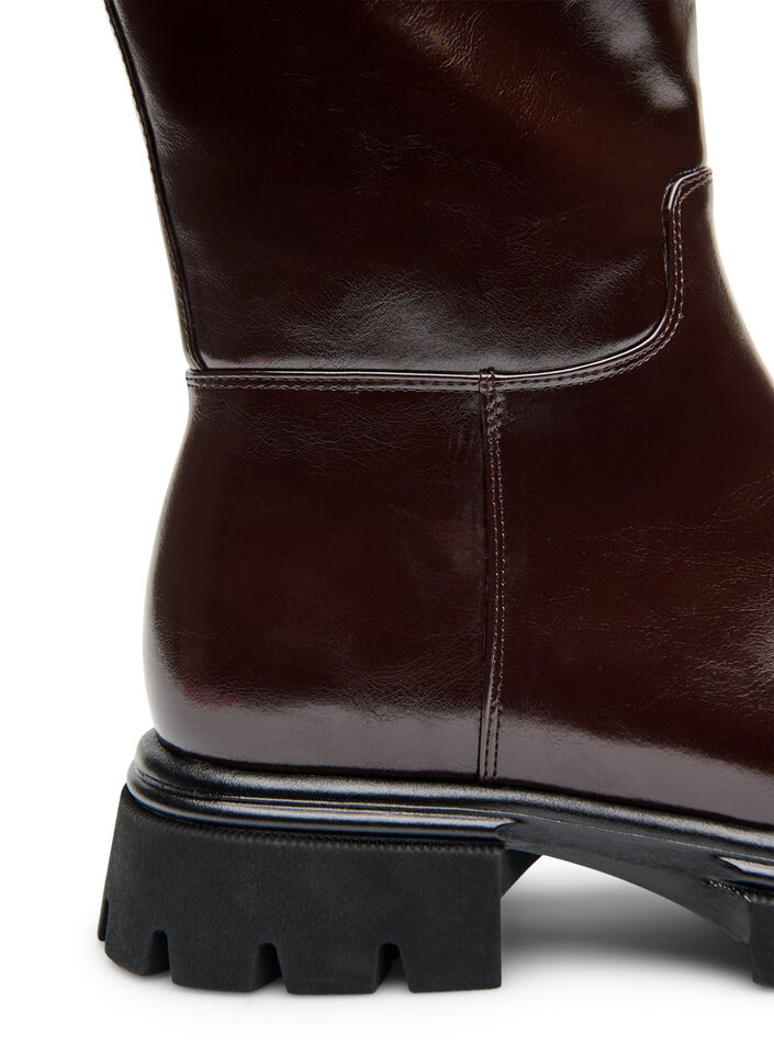 Langschaftstiefel mit leichter Crackle-Optik, Braun, Packshot