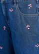 Denim-Shorts mit aufgestickten Blumen, Blau, Packshot image number 2