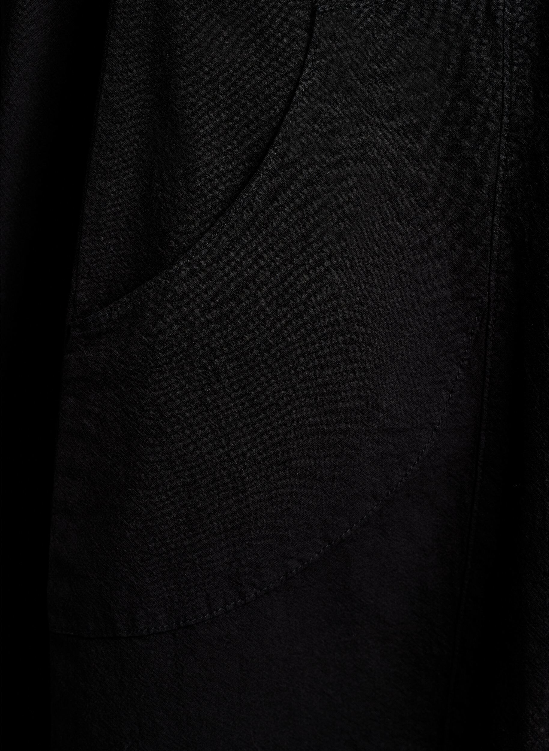 Zizzi Kurzarm Kleid aus Baumwolle, Schwarz, Packshot image number 3