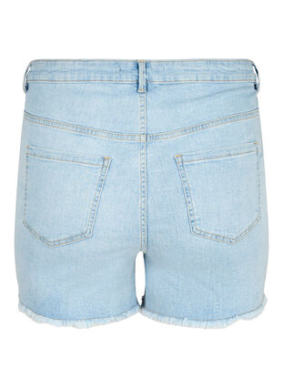 Denim-Shorts mit Distressed-Effekt, Light Blue Denim, Packshot image number 1