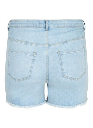 Denim-Shorts mit Distressed-Effekt, Light Blue Denim, Packshot image number 1