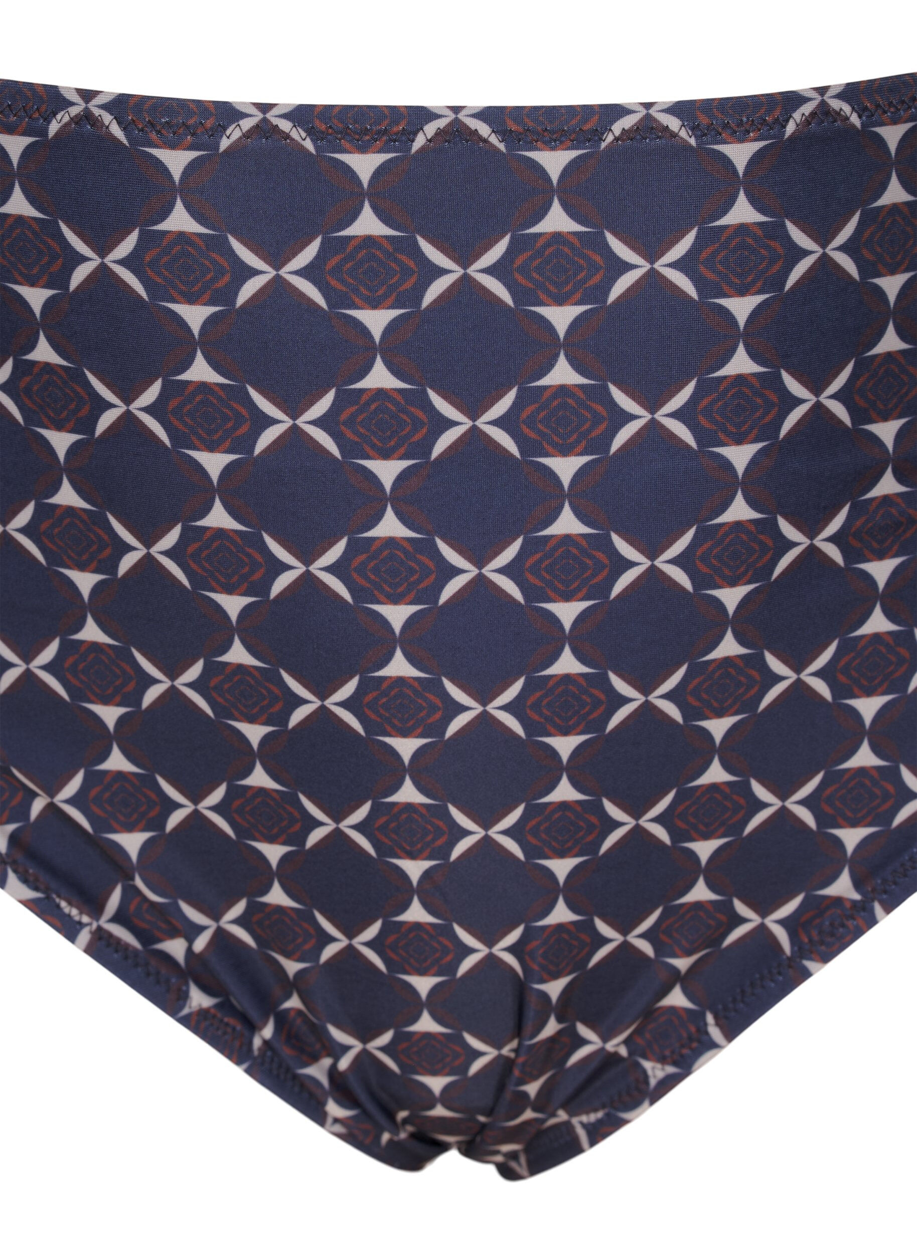 Zizzi Hoch tailliertes Bikini-Unterteil mit Aufdruck, Blau, Packshot image number 2