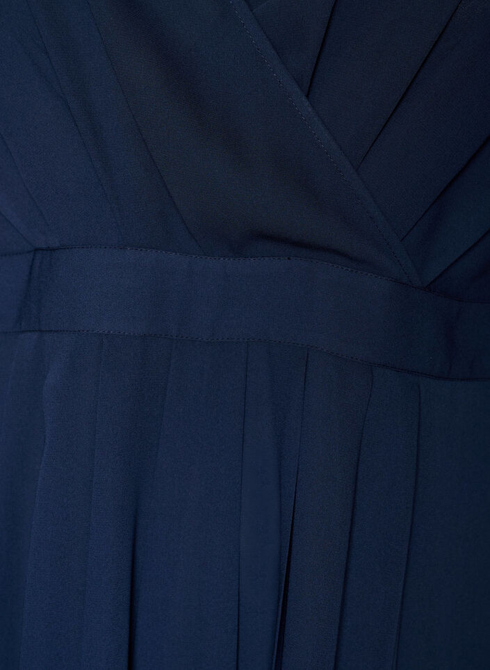 Maxikleid mit Wickelausschnitt und langen &Auml;rmeln, Blau, Packshot image number 2