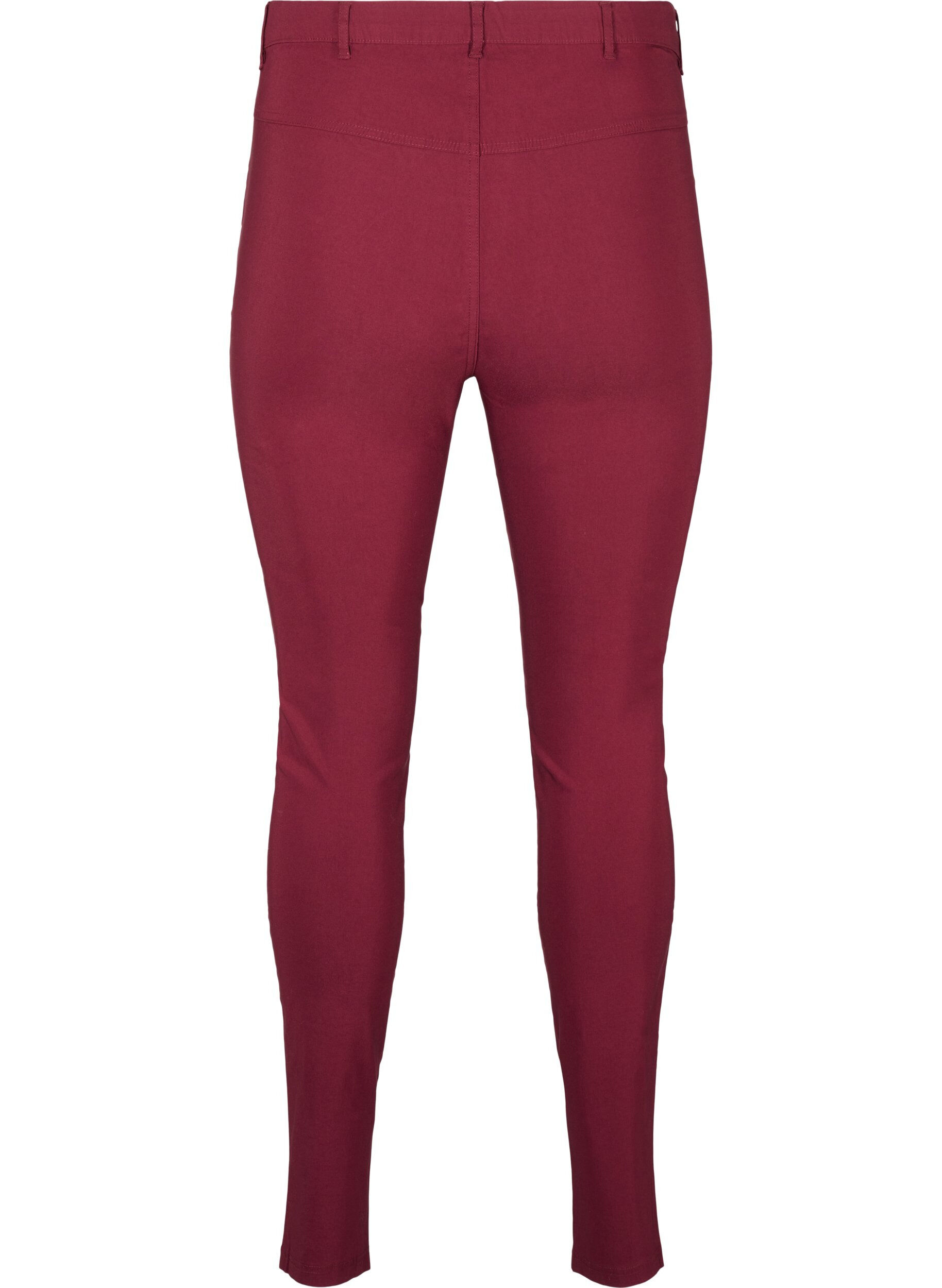 Zizzi Eng anliegende Hose mit Rei&szlig;verschlussdetails, Rot, Packshot image number 1