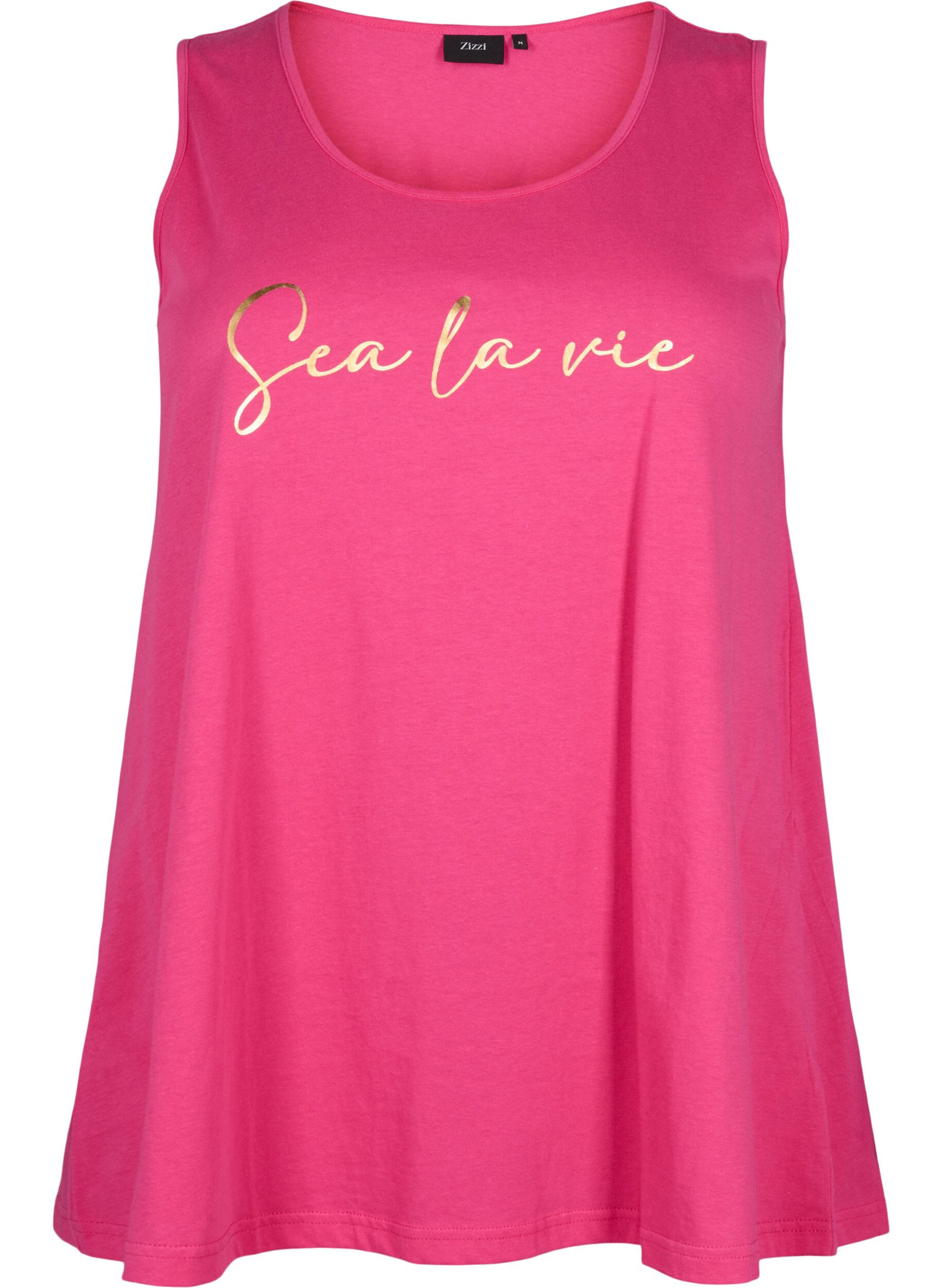 Zizzi Top aus Baumwolle mit A-Linie, Pink, Packshot image number 0