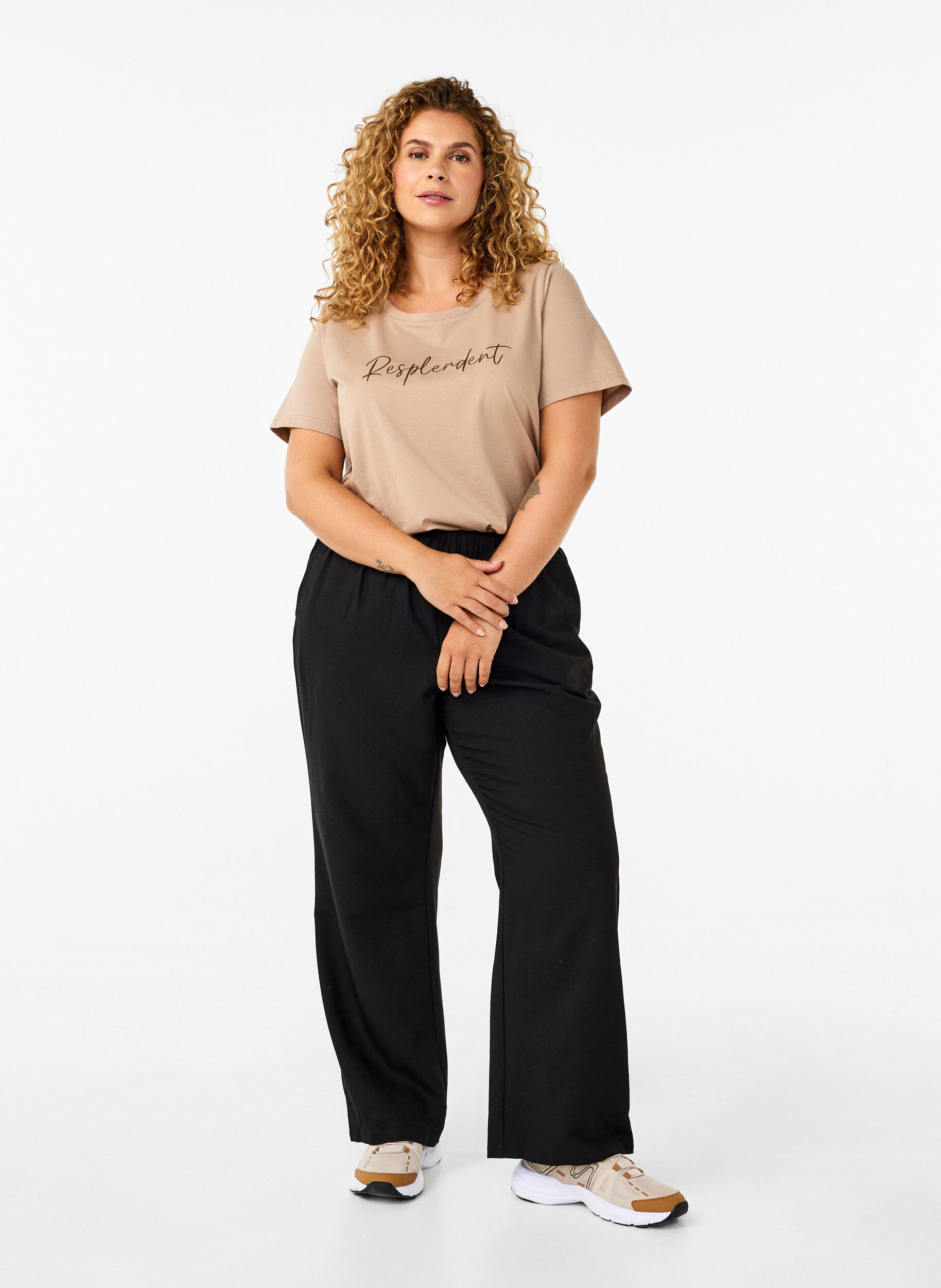 ZizziWeite Hose mit Taschen, Schwarz, Model image number 0