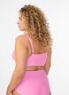 Bikini Top mit Streifenstruktur und Criss-Cross, Pink, Model image number 1