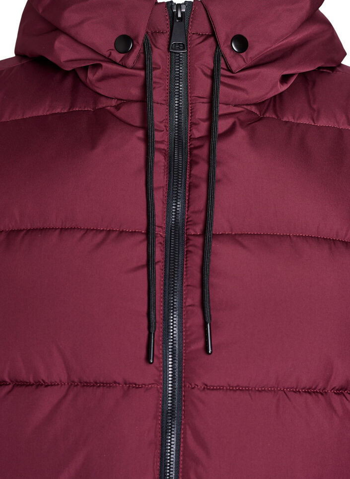 Langer Weste mit Kapuze und Taschen, Rot, Packshot image number 2