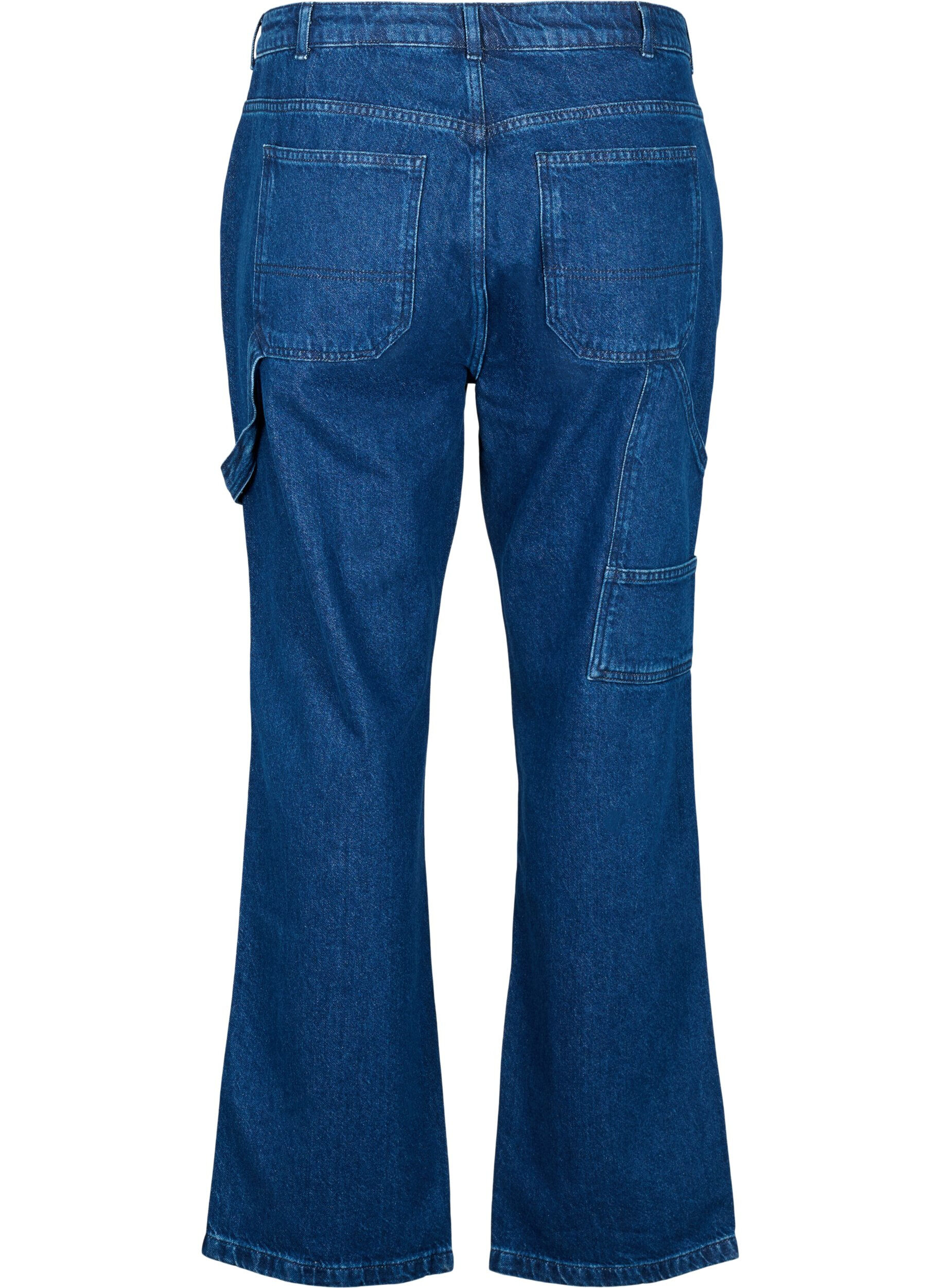 Zizzi Gerade Passform Cargo Jeans, Dark blue, Packshot image number 1