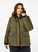 Kurze Steppjacke mit Kontrastdetails, Grün, Model image number 0