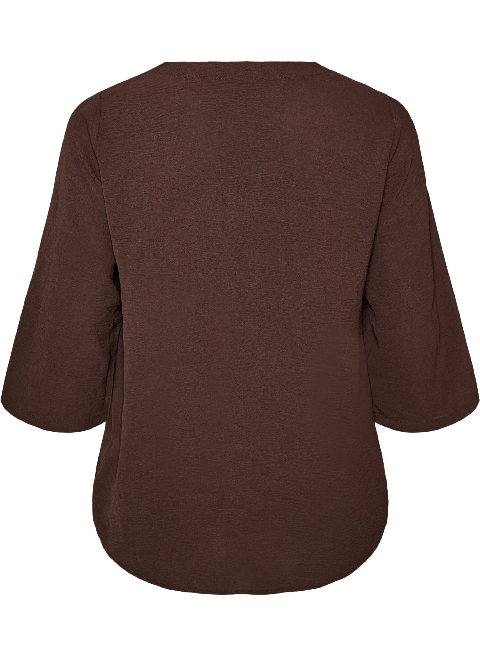 ZizziBluse mit 3/4-&Auml;rmeln, Braun, Packshot image number 1