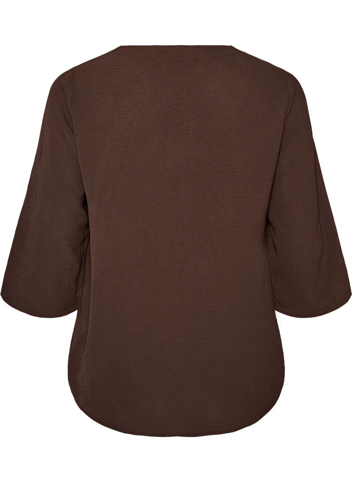 Bluse mit 3/4-&Auml;rmeln, Braun, Packshot image number 1
