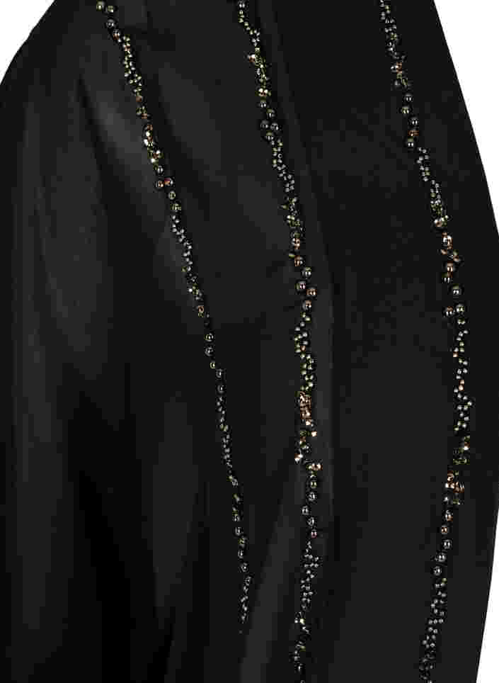 Kimono mit 3/4-Ärmeln und Perlen, Black, Packshot image number 2