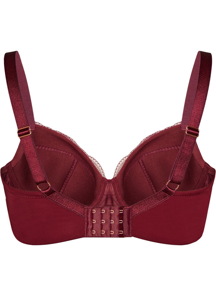 Wattierter B&uuml;gel-BH mit Spitze und U-R&uuml;cken, Rot, Packshot image number 1