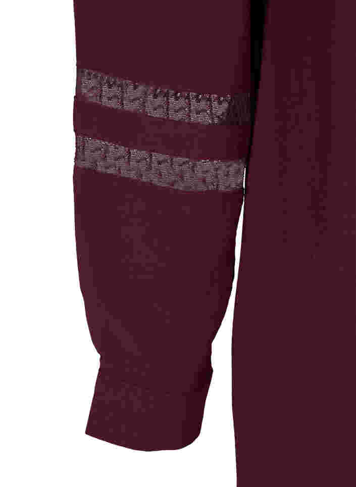 Langes Shirt mit Spitzen-Details, Winetasting, Packshot image number 3