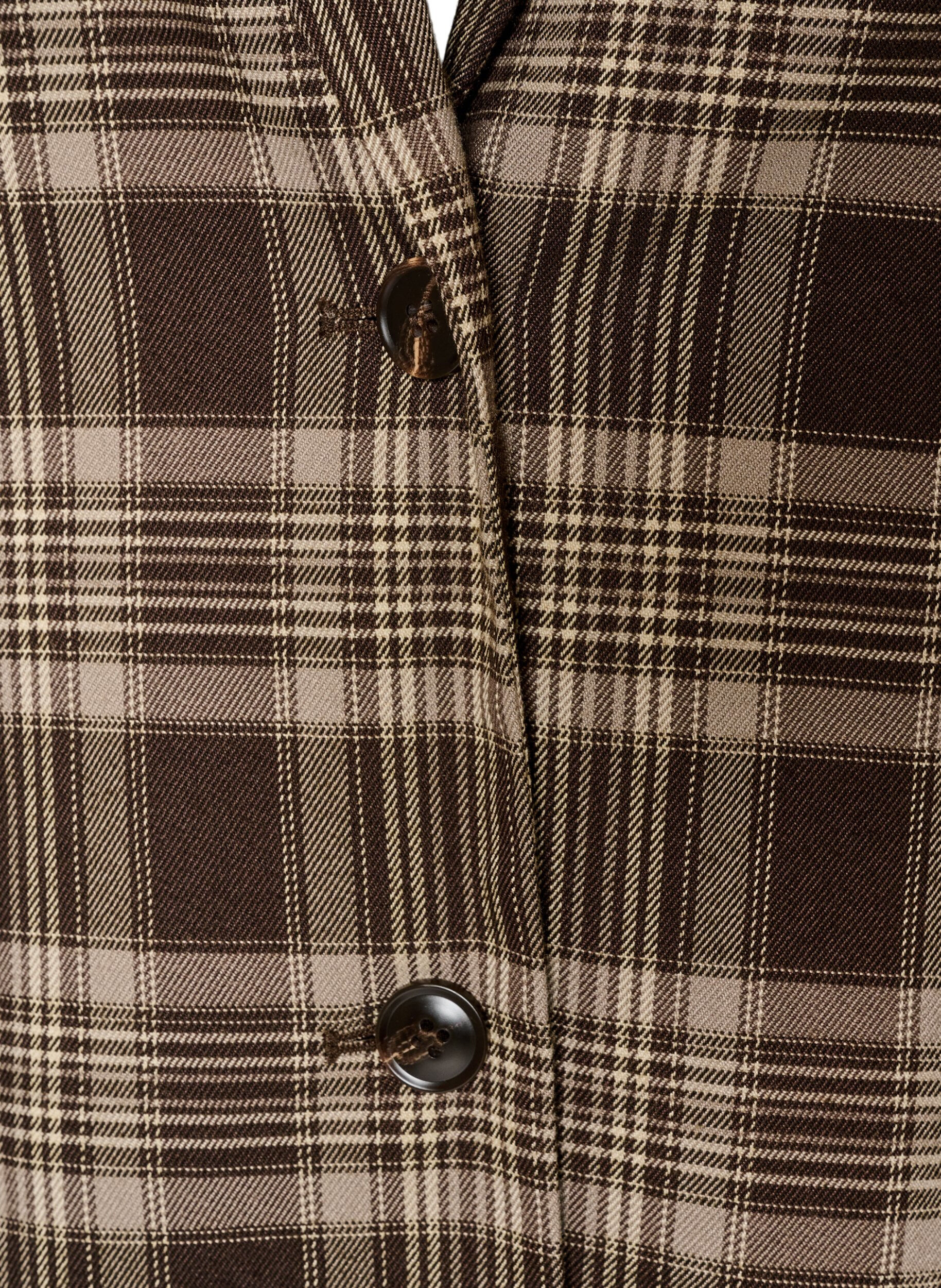 ZizziKarierter Blazer mit Taschen und Gehschlitz, Braun, Packshot image number 2
