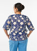 Bluse mit V-Ausschnitt und gesticktem Muster, Blau, Model image number 2