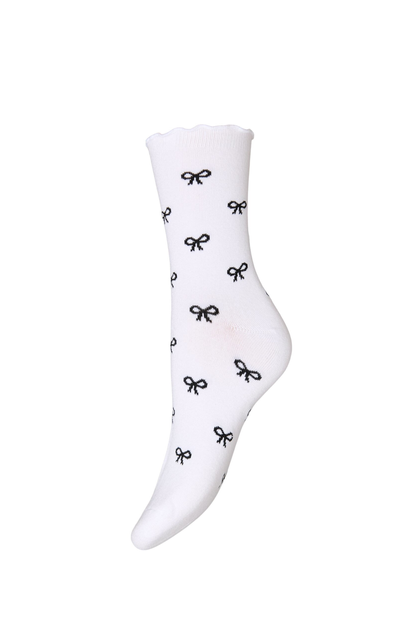Zizzi Socken aus Baumwolle mit Mustern, Wei&szlig;, Packshot image number 0