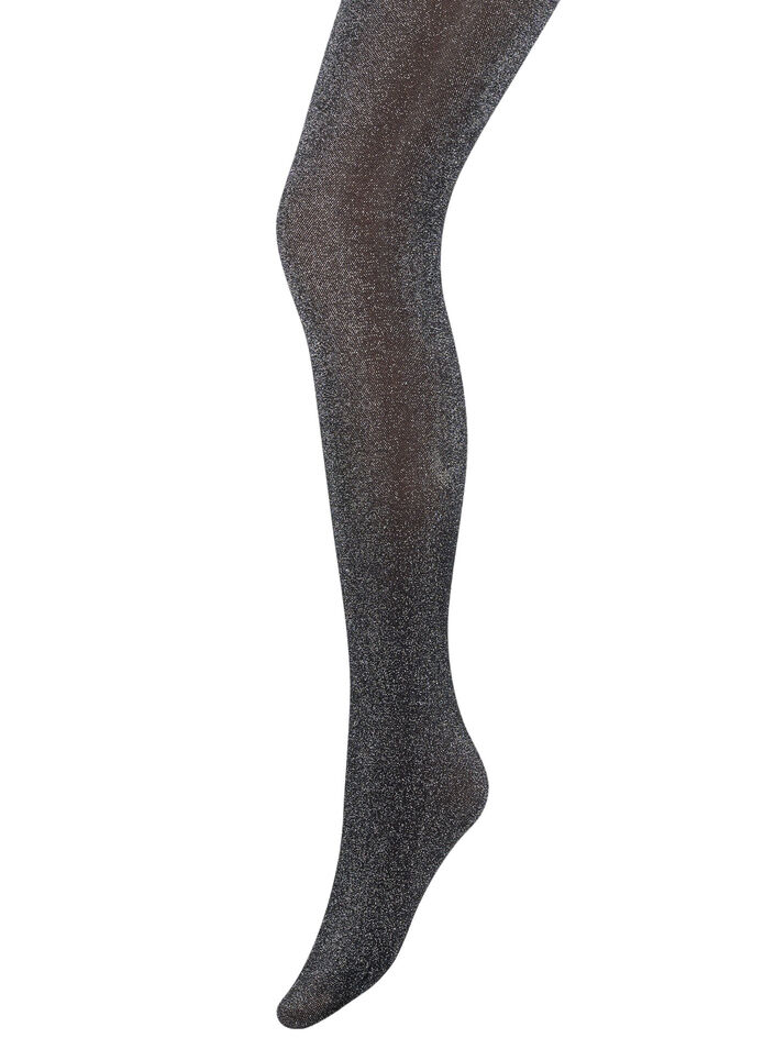 Glitzer Strumpfhose in 50 DEN, Schwarz, Packshot image number 0